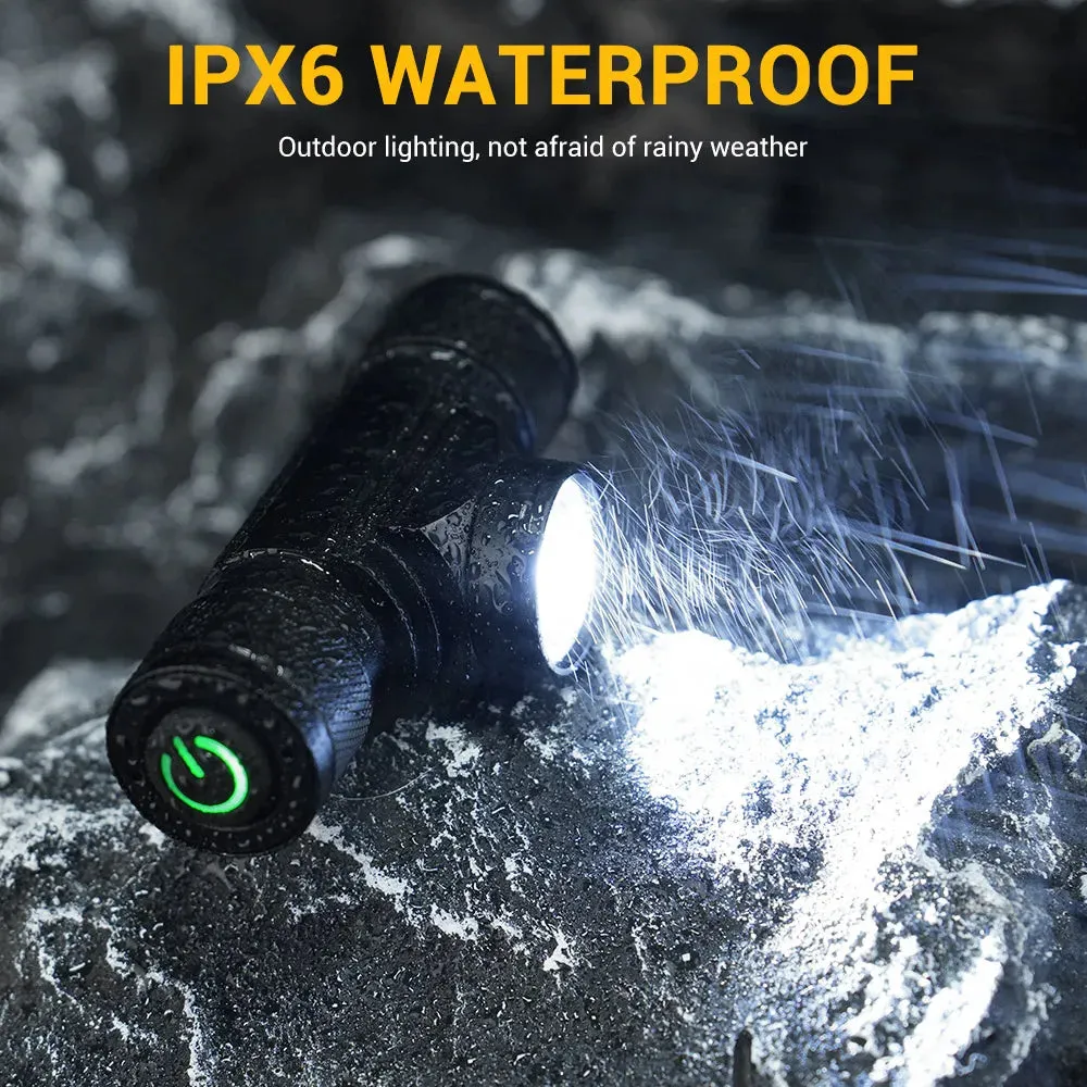Powerful LED Zoom Headlamp, Rechargeable Type-C Headlight, Waterproof 18650 Head Torch for Camping & Fishing