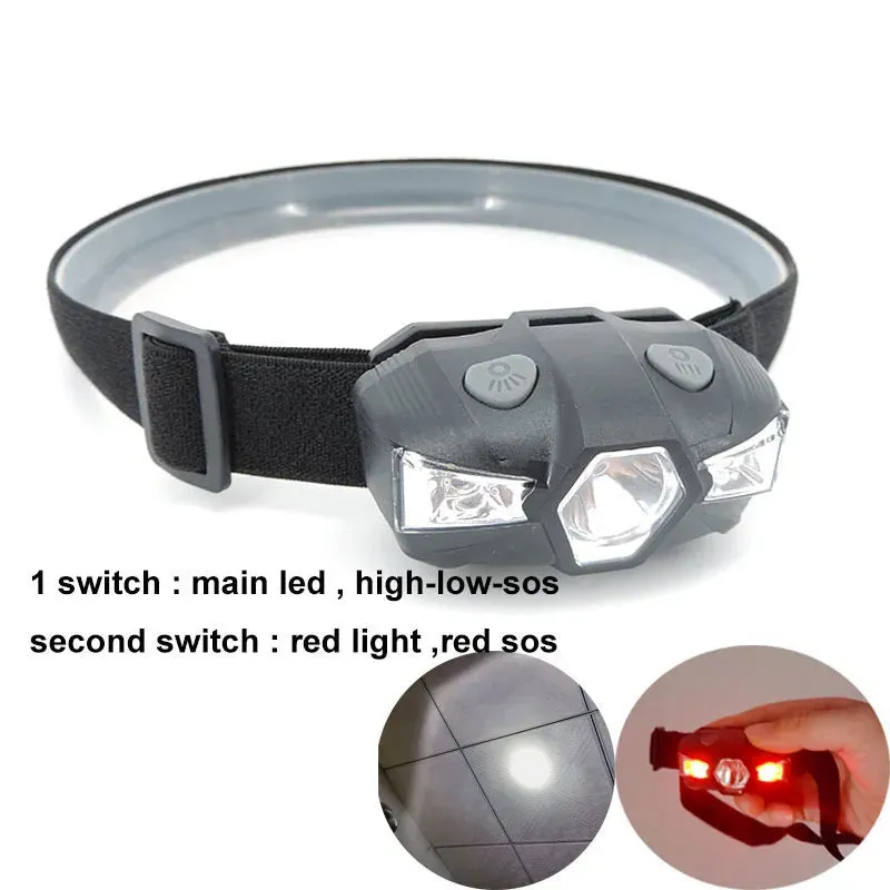 Powerful Small 3-Led Headlamp Headlight Head Torch