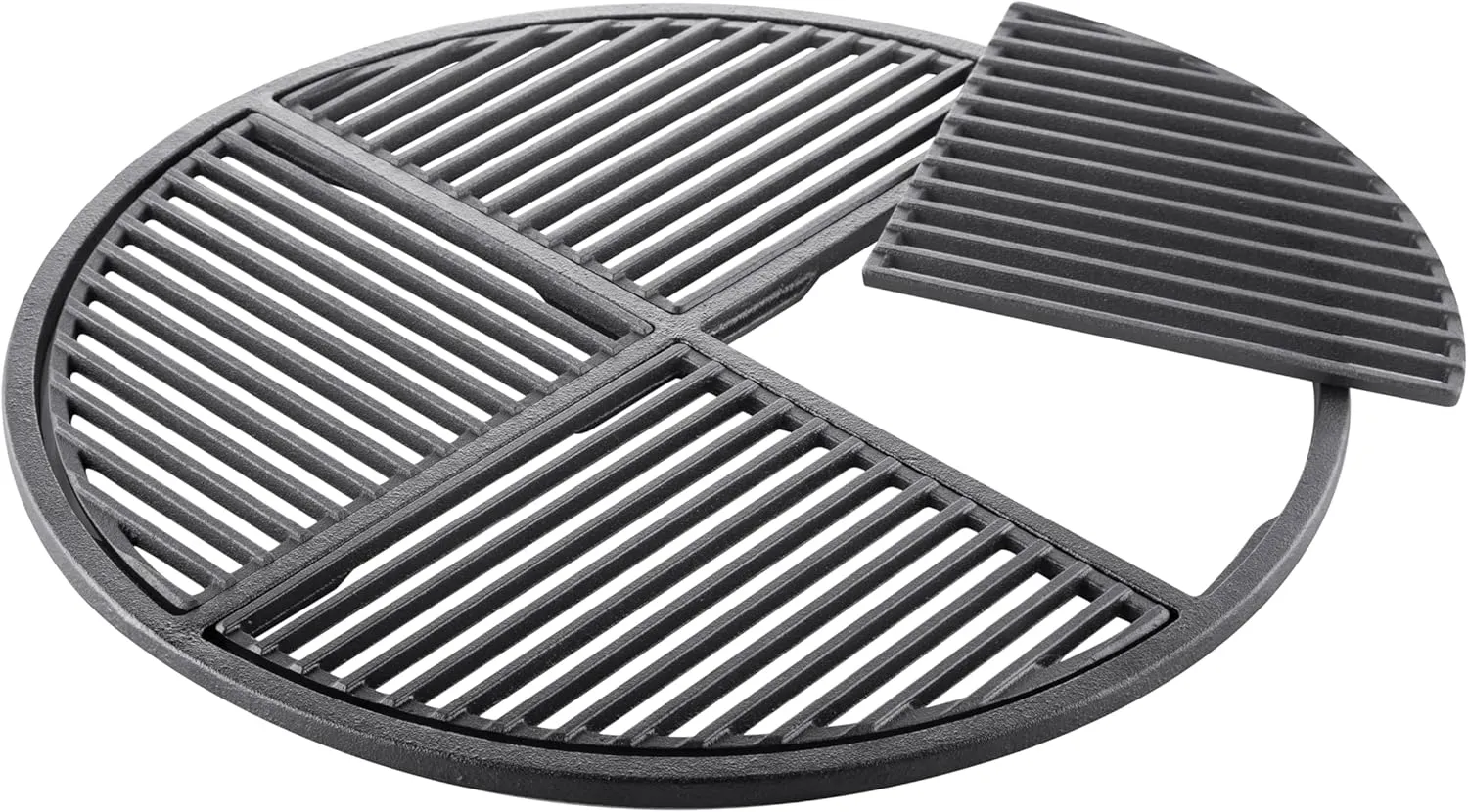 Pre-Seasoned Modular Cast Iron Grate, Fits 22.5" Kettle Grills Like Weber and SnS Grills Heavy-Duty 19 lb Grate for Superior Heat Retention & Versatile Cooking
