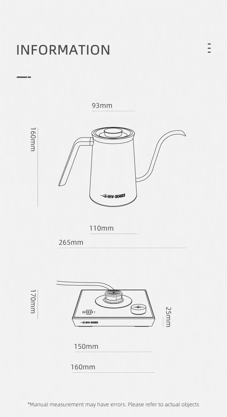 Precision Gooseneck Electric Kettle – 1200W Stainless Steel