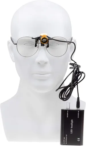 Protable LED Head Light Lamp for Binocular Loupe Metal Clip with Plastic Body for Fast Heat Dissipation (Black)