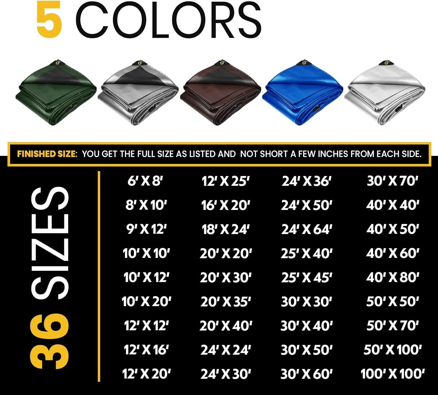 PROTARP Extra Heavy Duty 16 Mil Tarp Cover, Waterproof, UV Resistant, Rip and Tear Proof, Poly Tarpaulin with Reinforced Edges for Roof, Camping, Patio, Pool, Boat. (White 20′ X 35′)