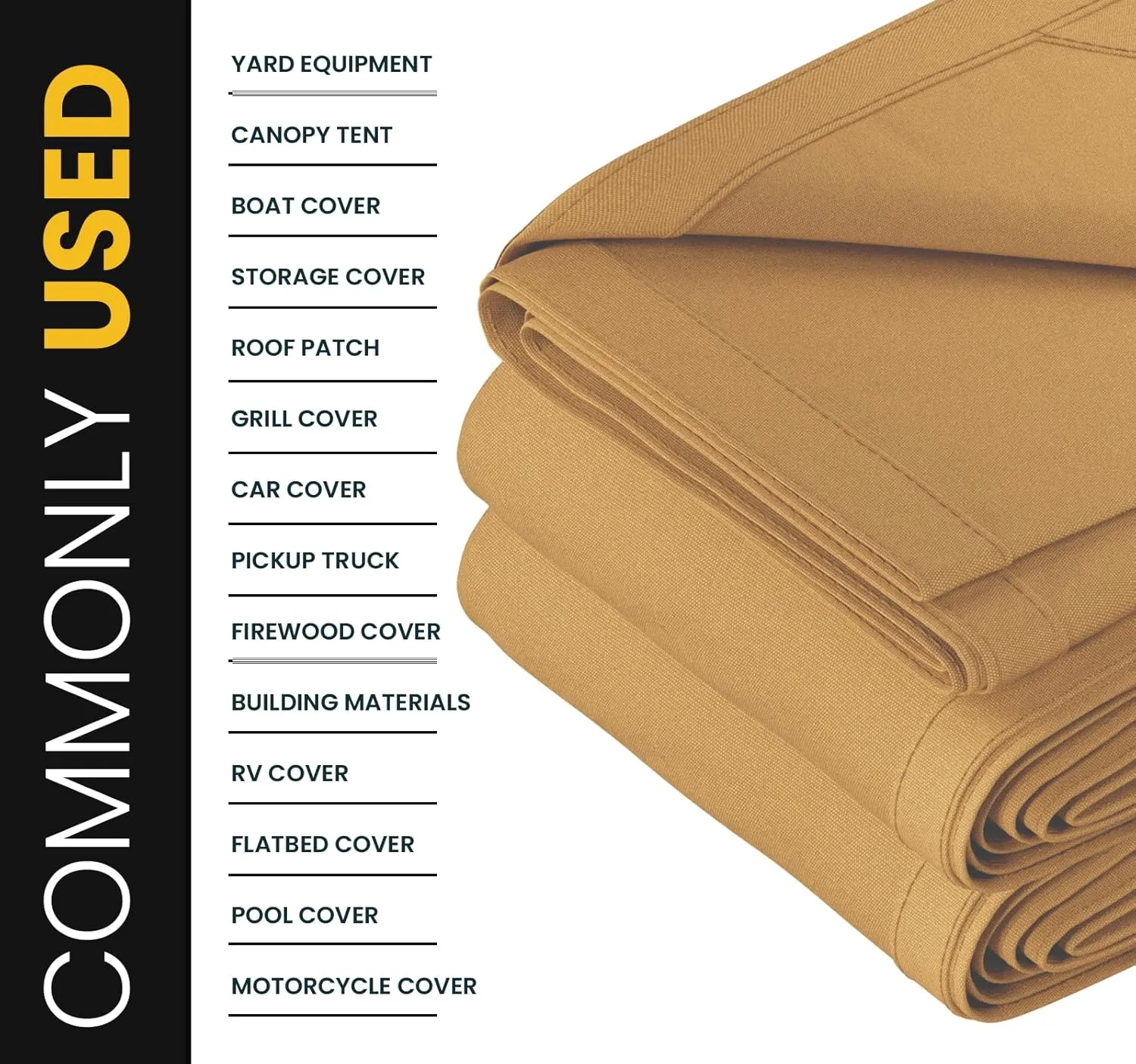PROTARP Extreme Heavy Duty Waterproof Canvas Tarp 20 oz, UV Resistant Tarpaulin Cover with Rustproof Brass Grommets, Multipurpose for Canopy, Roof, Camping, Wood Pile (Tan 5'X7')