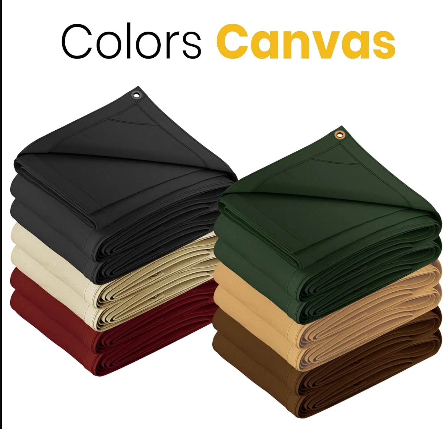 PROTARP Extreme Heavy Duty Waterproof Canvas Tarp 20 oz, UV Resistant Tarpaulin Cover with Rustproof Brass Grommets, Multipurpose for Canopy, Roof, Camping, Wood Pile (Tan 5'X7')