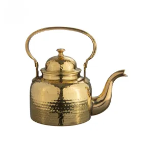 Pure Brass Hammered Tea Pot or Kettle, Serveware, 1 Liter, Comes with Brass Handle