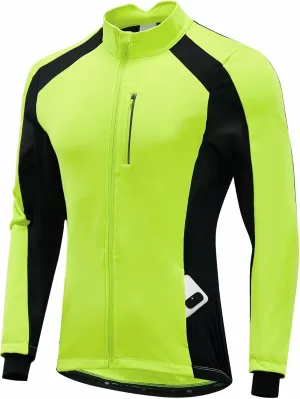 qualidyne Men's Winter Cycling Jacket Thermal Fleece Lined Bicycle Biking Jacket Cold Weather Windproof Softshell Windbreaker