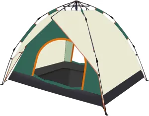 Quick-Set Automatic Tent, Waterproof & UV-Resistant, 2-3 Person Camping Tent for Outdoor Travel & Picnic - Beige, Easy Setup (Polychrome)