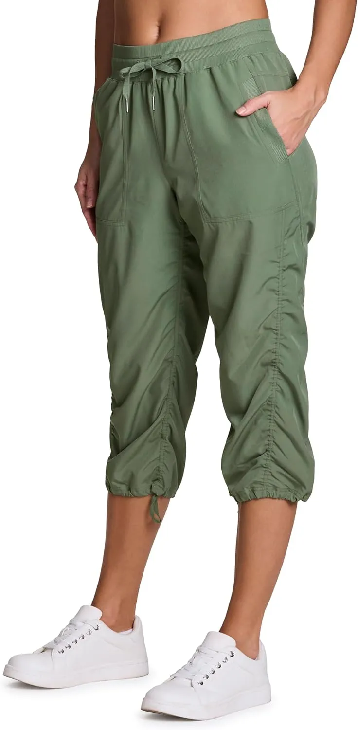 RBX Active Capri Pants for Women Joggers Stretch Lightweight Women’s Casual Pant Capri with Drawstring