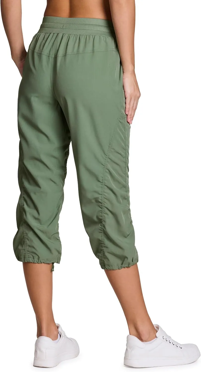 RBX Active Capri Pants for Women Joggers Stretch Lightweight Women’s Casual Pant Capri with Drawstring