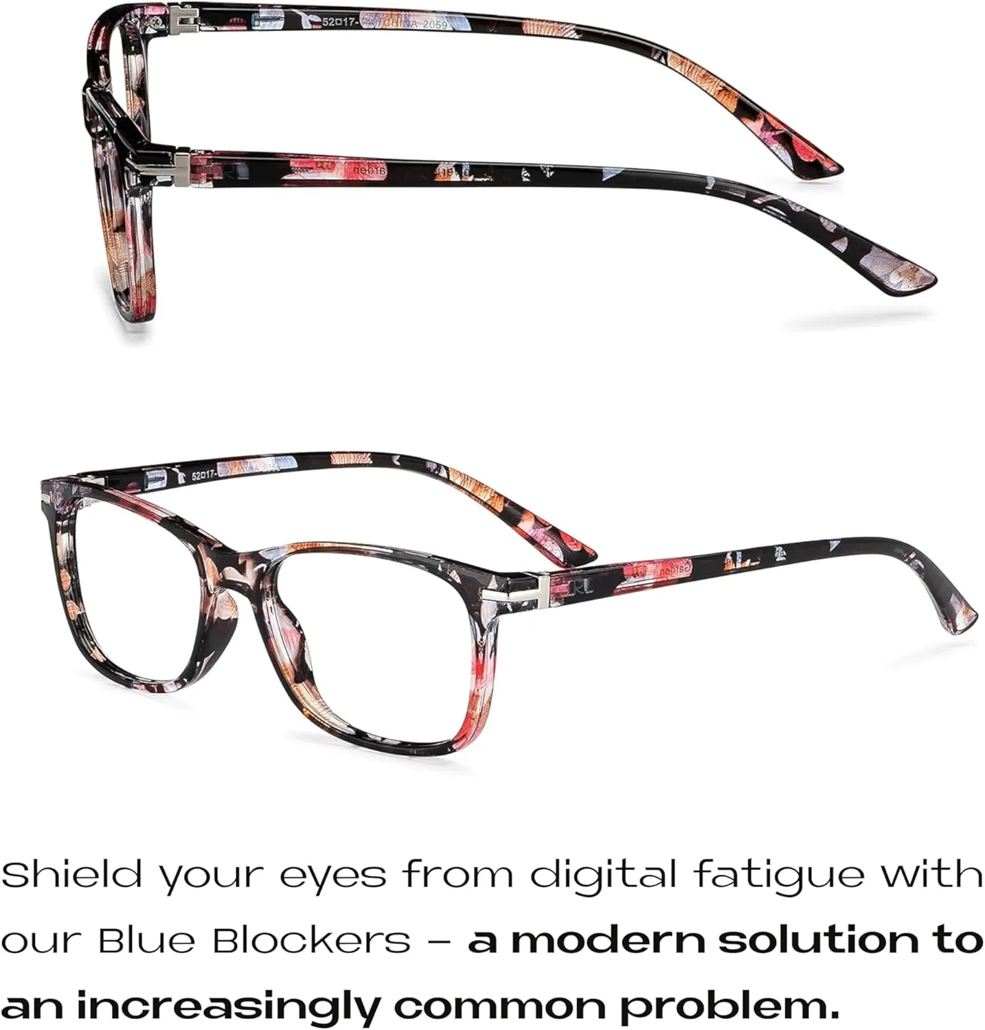 Readerest Blue Light Reading Glasses - Lightweight Computer Glasses w/Spring Hinges - UV Protection, Anti Glare & Eye Strain