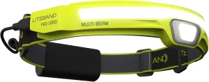 Rechargeable LED Headlamp - Liteband PRO 1000 Lumens Super Bright Head Lamp, Powerful Battery Powered Tactical Headlamps, Camping, Running, Hard Hat Light, Best Rated Forehead Flashlight, Yellow
