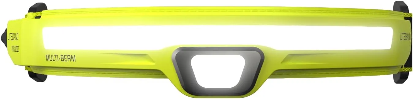 Rechargeable LED Headlamp - Liteband PRO 1000 Lumens Super Bright Head Lamp, Powerful Battery Powered Tactical Headlamps, Camping, Running, Hard Hat Light, Best Rated Forehead Flashlight, Yellow