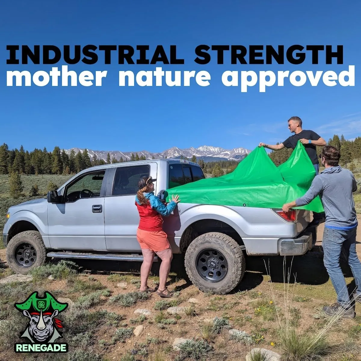 RENEGADE Industrial Strength Tarp | 10’ x 8’ | PFAS & PVC Free | Rip, Tear, UV & Waterproof | Ultra Tough Weather Protective Cover | Construction Agriculture Home Garden Patio Camping Boat Outdoor