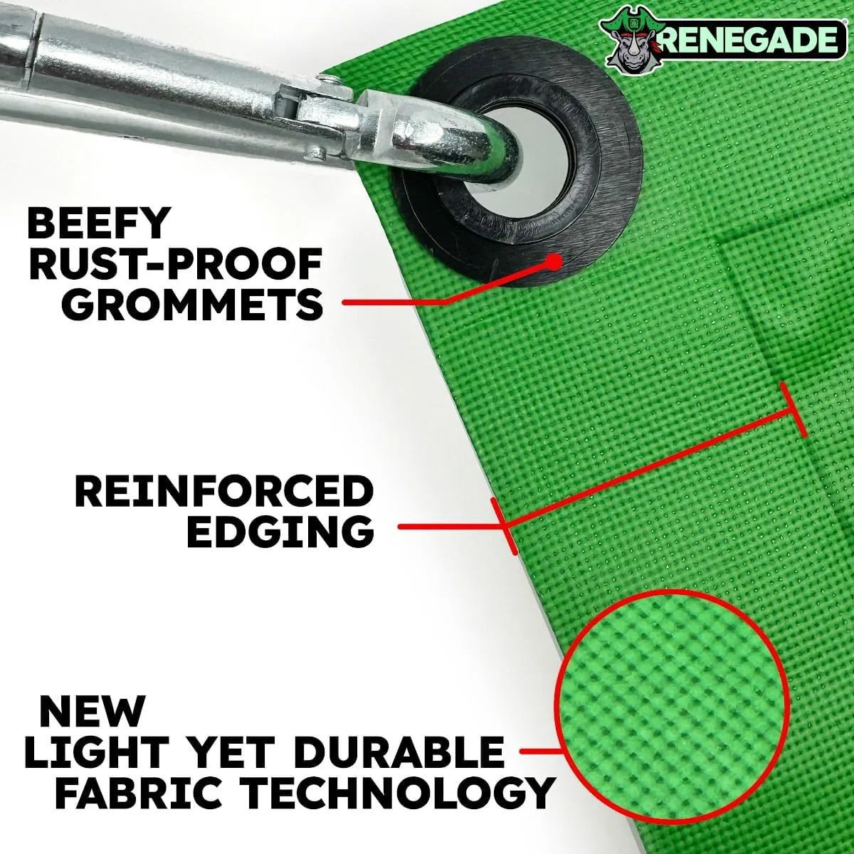 RENEGADE Industrial Strength Tarp | 10’ x 8’ | PFAS & PVC Free | Rip, Tear, UV & Waterproof | Ultra Tough Weather Protective Cover | Construction Agriculture Home Garden Patio Camping Boat Outdoor