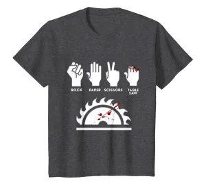 Rock Paper Scissors Table Saw Funny Carpenter T-Shirt