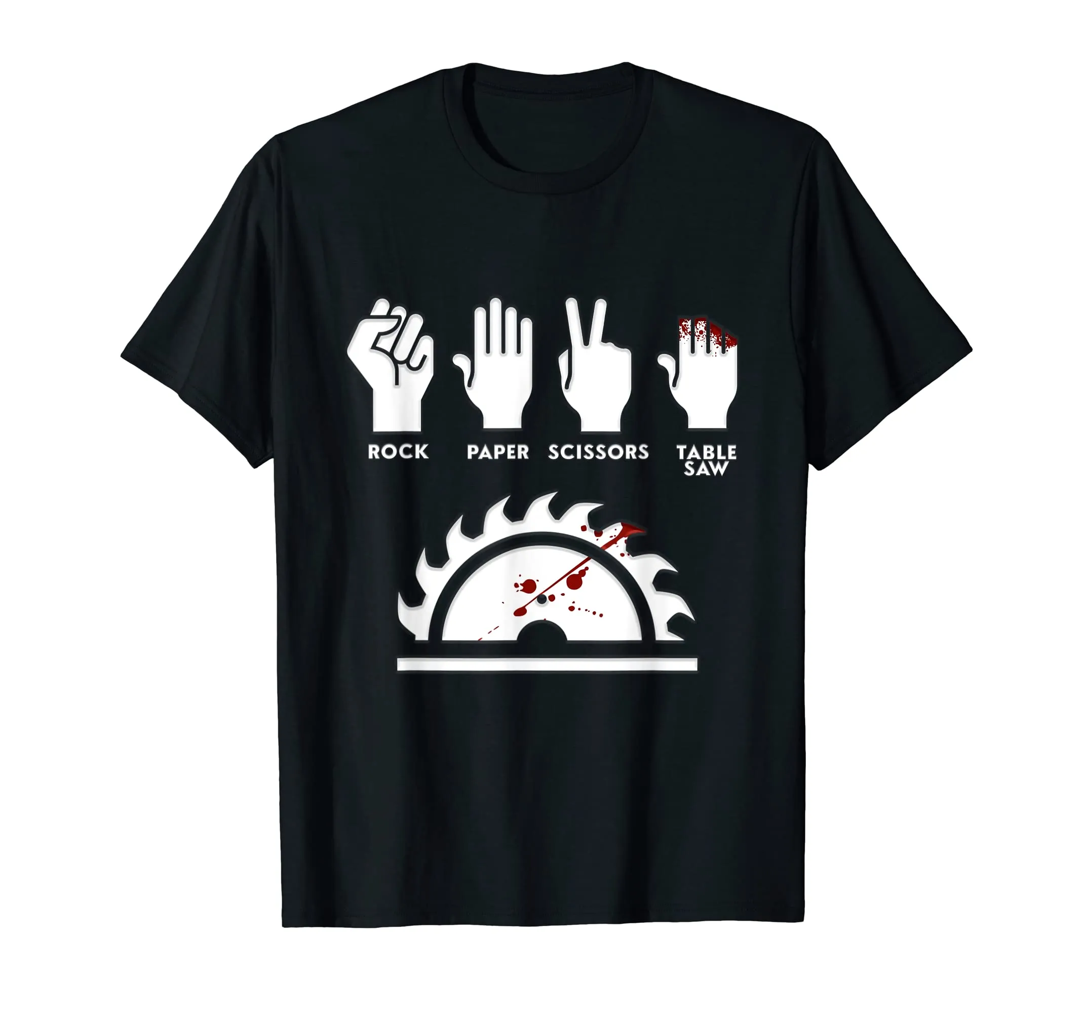 Rock Paper Scissors Table Saw Funny Carpenter T-Shirt
