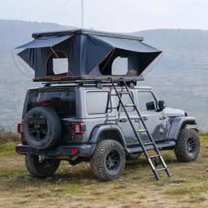 Rooftop Tent Hard Shell, Aluminum Pop Up 2-3 Person Roof Top Tent Hardshell for Camping Truck Van Suitable for Jeep SUV Car.