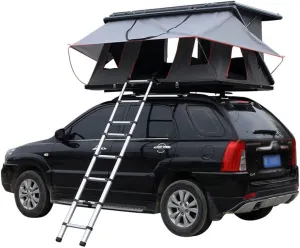 Rooftop Tent Truck SUV Camping Rooftop Tent with Ladder, Skylight Tent Breathable Large Space for Outdoor Travel, Car Double Layer for 2-3 People