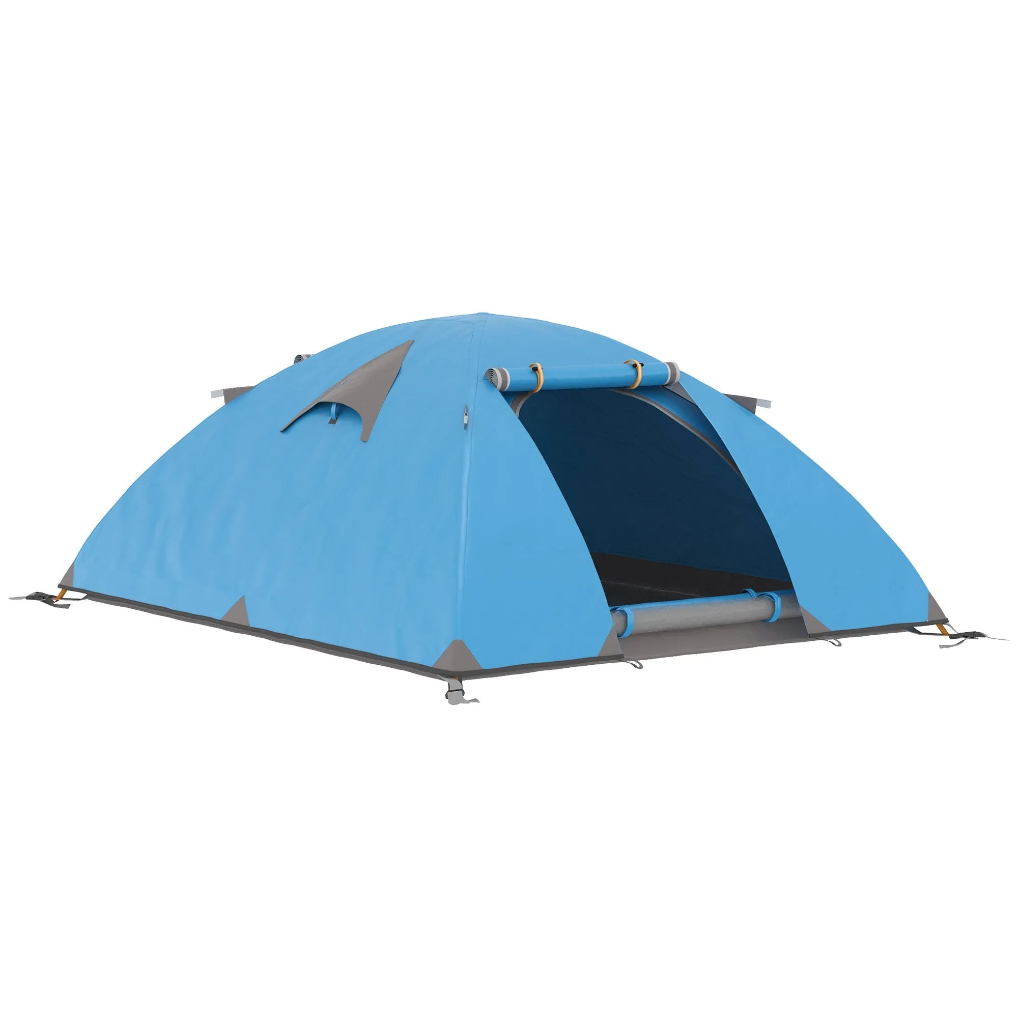 Rootz Family Camping Tent - Dome Tent - Ventilated Tent - Quick Setup - 268 x 214 x 103cm - Includes Transport Bag