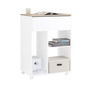 Rootz Rolling Printer Table - Movable Printer Stand - Portable Desk - Holds 65kg - 63x88x42cm - Easy Assembly