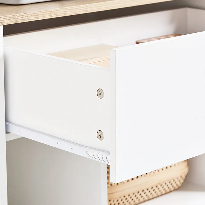 Rootz Rolling Printer Table - Movable Printer Stand - Portable Desk - Holds 65kg - 63x88x42cm - Easy Assembly