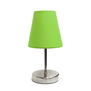 Rynx | Simple Designs Metal Basic Table Lamp in Sand Nickel with Green Shade