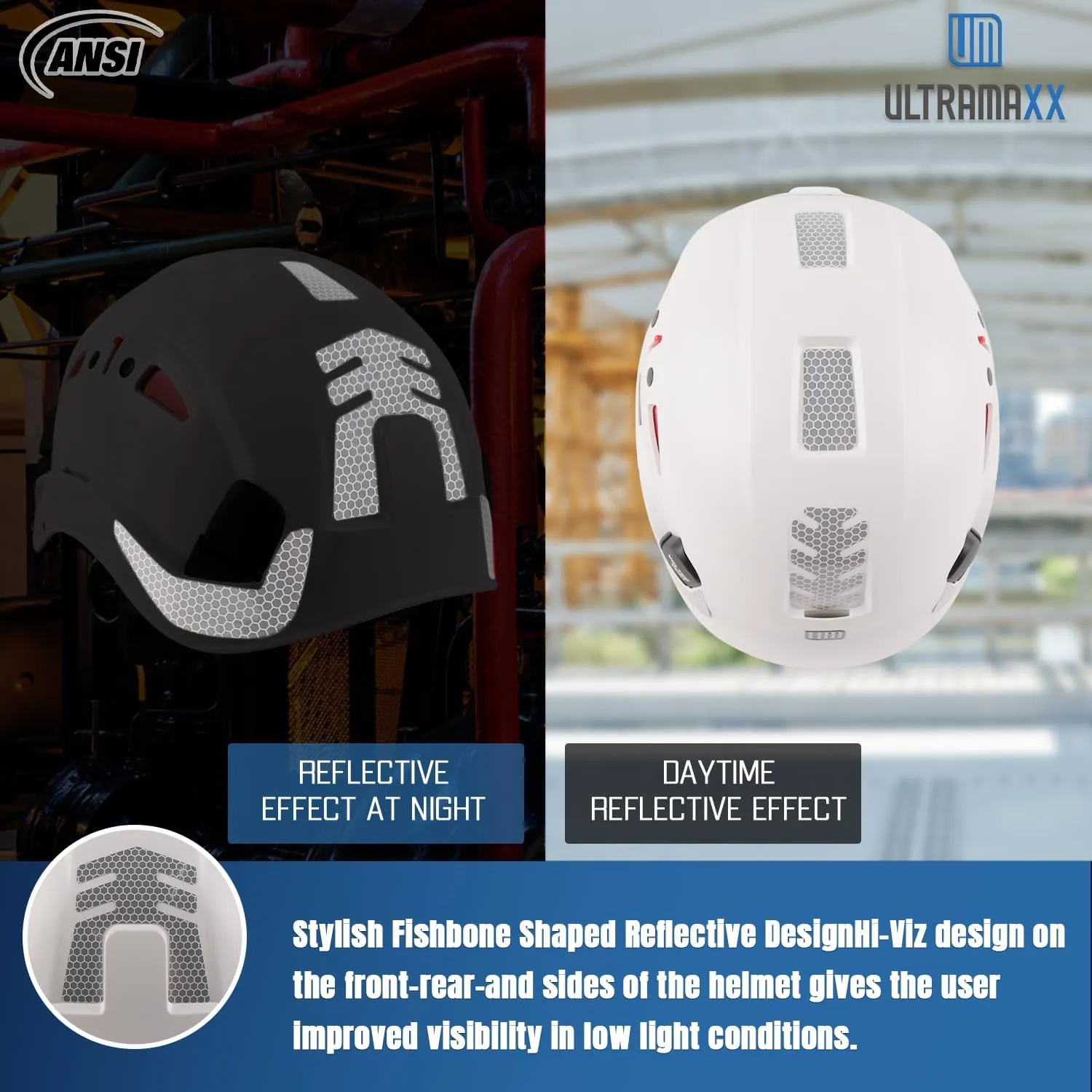 Safety Helmet Hard Hat, ANSI Z89.1 Approved Lightweight Vented Work Helmet, 6-Point Adjustable Ratchet Suspension Hardhat Ideal for Industrial and Construction