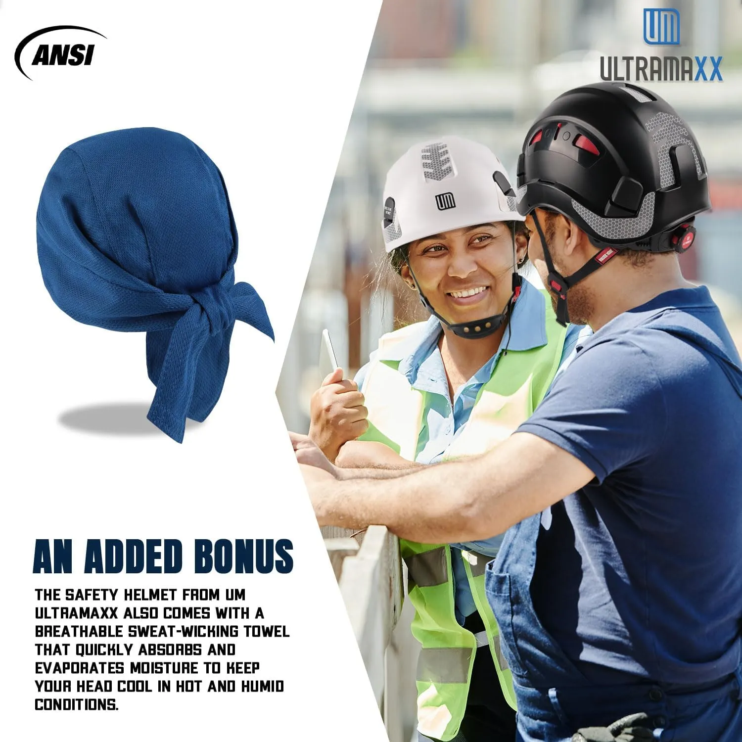 Safety Helmet Hard Hat, ANSI Z89.1 Approved Lightweight Vented Work Helmet, 6-Point Adjustable Ratchet Suspension Hardhat Ideal for Industrial and Construction