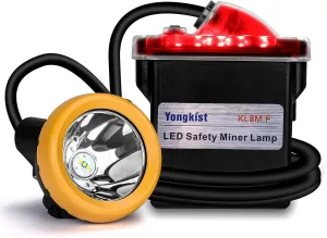 Safety Mining Light 1 2 LED Coal Mining Lights Battery Pack with LED Light Waterproof Head Torch Mining Lamp Headlight Explosion Proof Hard hat Cap Mining Headlamp (KL8M.F-Large Size)