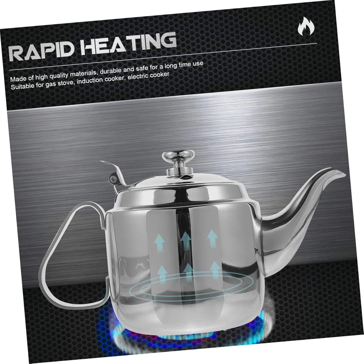 SECFOU Large Capacity Kettle Teapot Filter Tea Pot Infuser Heat-resistant Stainless Steel for Tea Lovers