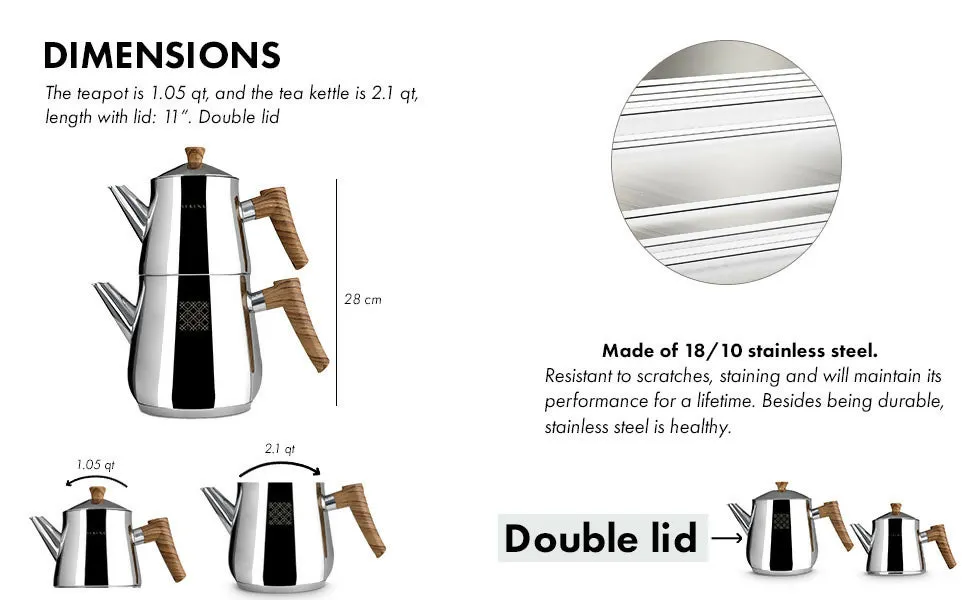 Serenk Definition Stainless Steel TeaPot Set