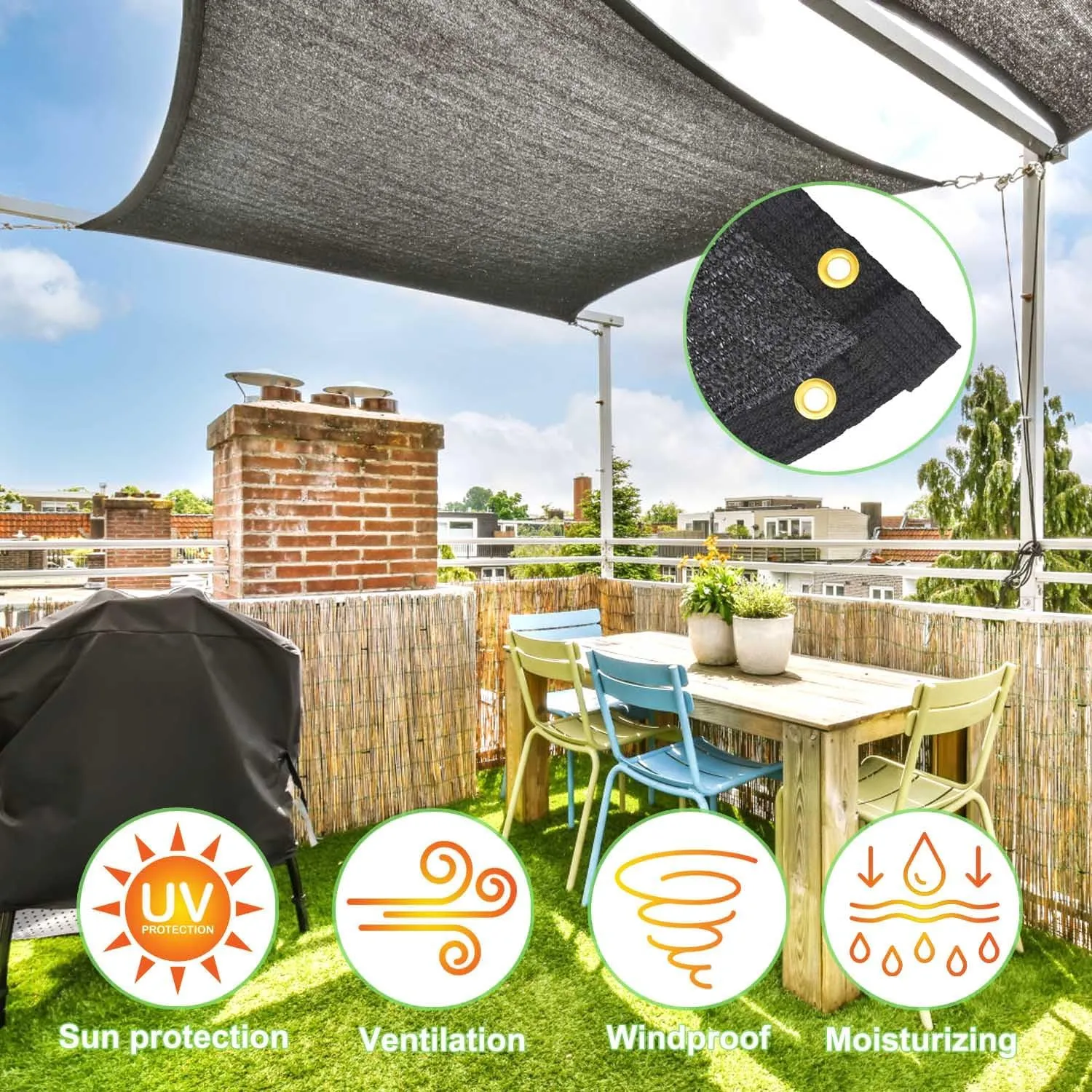 Shade Cloth for Garden, 40% 20 x 20 FT Black Mesh Tarp with Reinforced Grommets, Sun Shade Net Greenhouse Shade Cloth for Plants Cover, Vegetables, Patio, Chicken Coop Sunshade