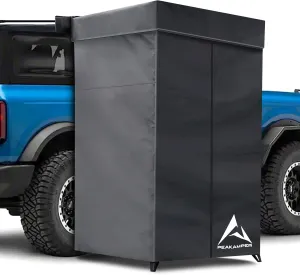 Shower Awning Tent with Roof, Vehicle Side Shower Room LED Light, 3ft x 3ft Camping Privacy Shelter Restroom Bathroom, UV-Resistant Waterproof Storage
