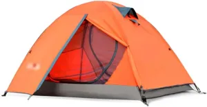 SHQ Tent Outdoor Double Camping Tent Double Layer Beach Tent Outdoor Travel Windproof Waterproof Awning Tent Ultralight Folding Yurt (Color : Orange)