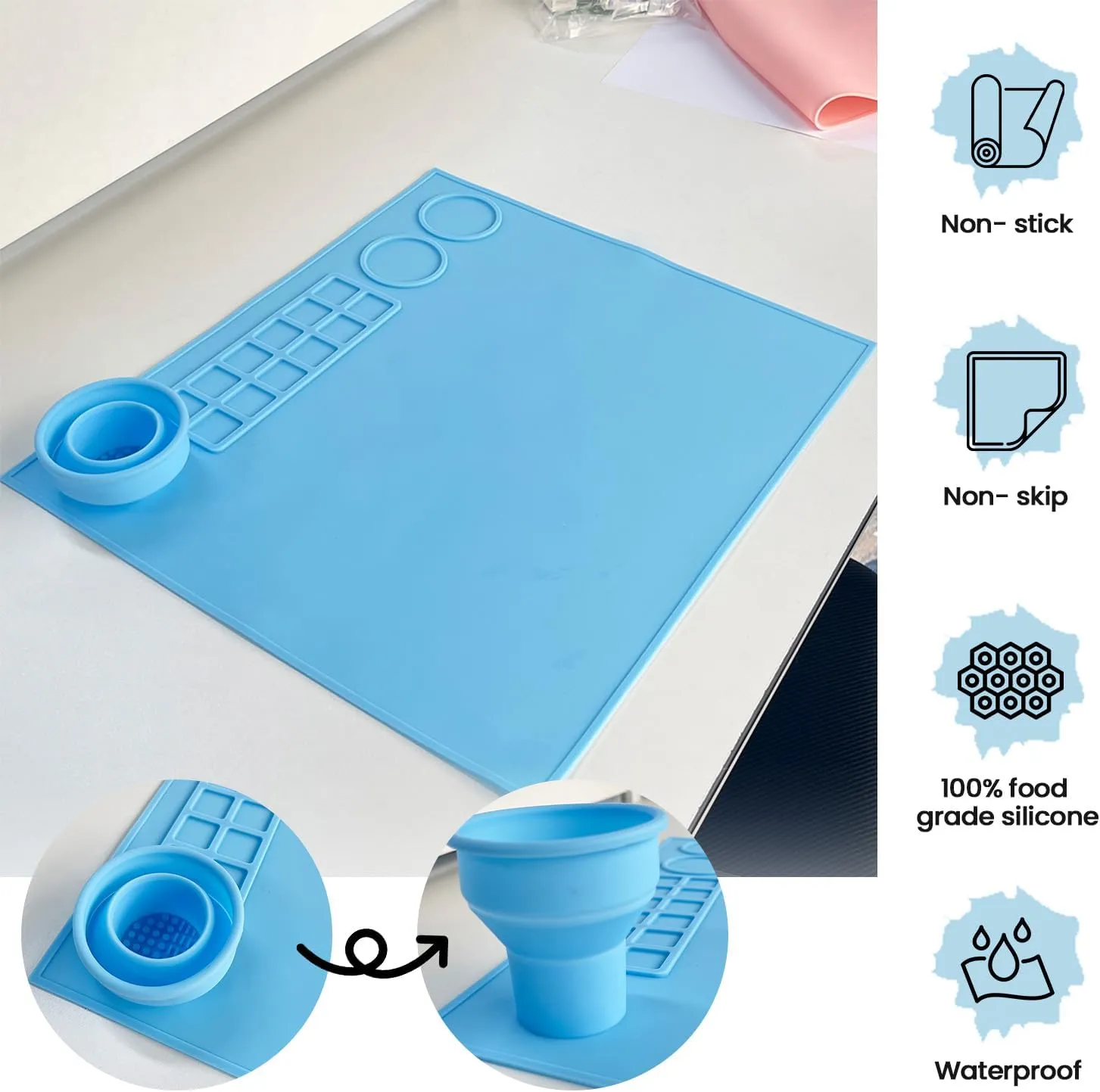 Silicone Painting Mat for Kids Mess Free for Crafts