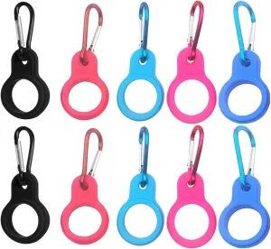 Silicone Water Bottle Clip for Climbing/Running - Secure Mountaineering Buckle, Outdoor Sports Hanging Tool for Backpacks, Hydration Packs 5 Colors, 2 of Each Color