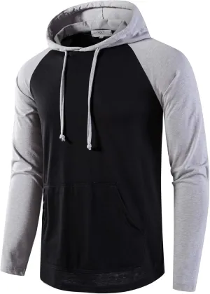 SIR7 Men's Gym Workout Active Long Sleeve Pullover Lightweight Hoodie Casual Hooded Sweatshirts