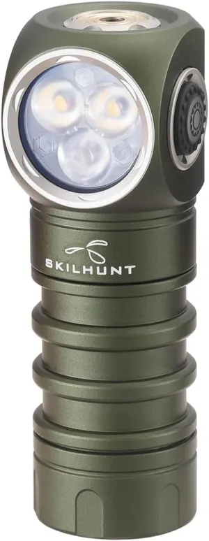 SKILHUNT H200 Mini Headlamp Flashlight,1100 lumens USB Magnetic Rechargeable LED Headlamp,Hands-Free Reliable Angle Ligh for Running Camping Hiking Caving (Green, H200 Mini Neutral White High CRI)