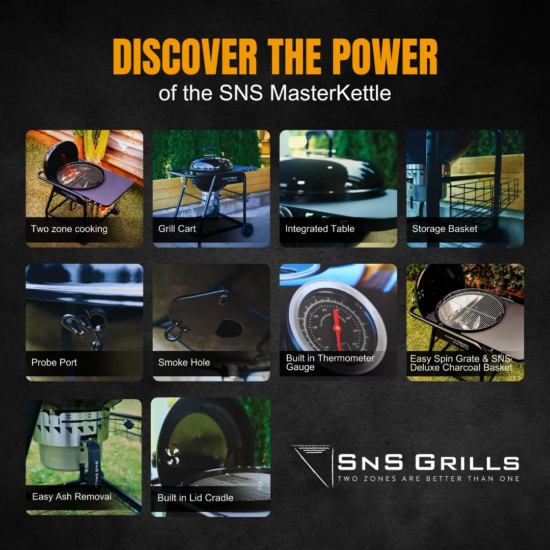 Slow N' Sear MasterKettle Charcoal Grill   Smoker Combo