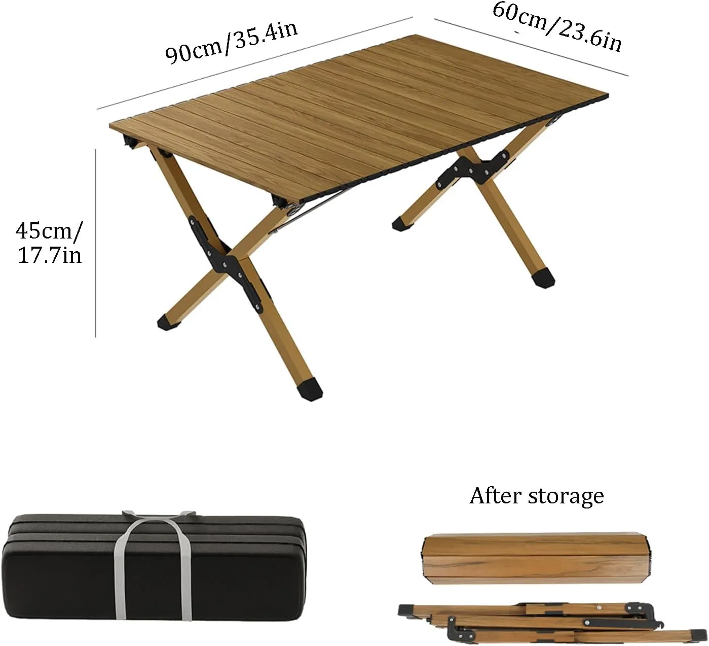 Small Folding Camping Table Portable,Folding Camping Table,4-6 Person Portable Roll Up Aluminum Table,for Outdoor Hiking Camp BBQ Picnic