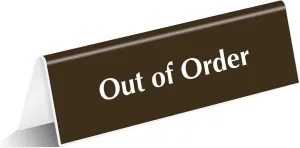 SmartSign Out Of Order Sign, 2" x 6" V-shaped Acrylic Table Top Sign for Banks, ATM Machines, Post Offices, Ticket Counters, Information Desks, DMV, Engraved Double-Side Printed Sign, Made in USA