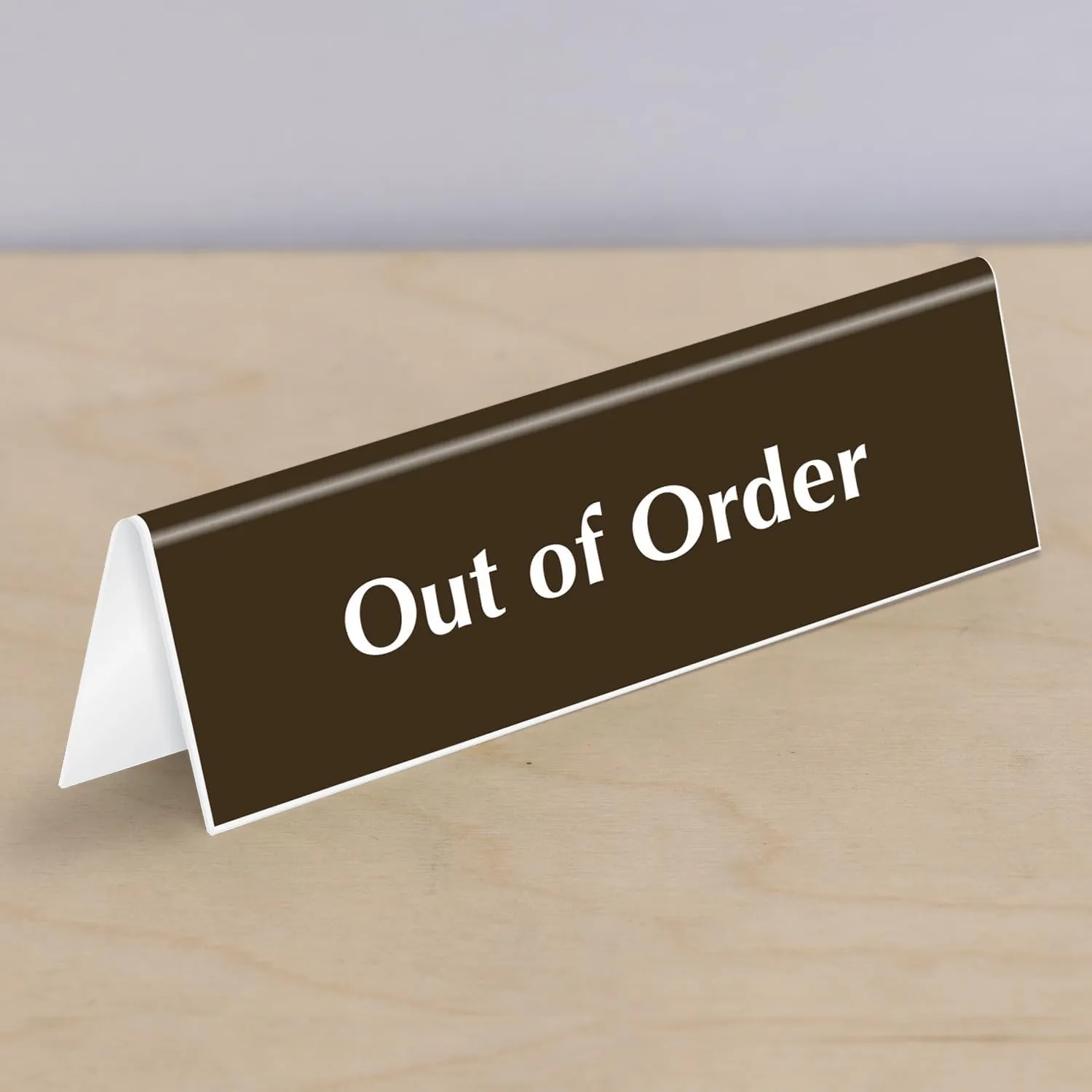 SmartSign Out Of Order Sign, 2" x 6" V-shaped Acrylic Table Top Sign for Banks, ATM Machines, Post Offices, Ticket Counters, Information Desks, DMV, Engraved Double-Side Printed Sign, Made in USA