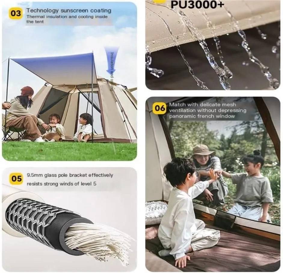 Spacious and Lightweight Tent Outdoor Camping Windproof Tent Camping Fully Automatic Double Layer Tent Outdoor Portable Awning Outdoor Tent