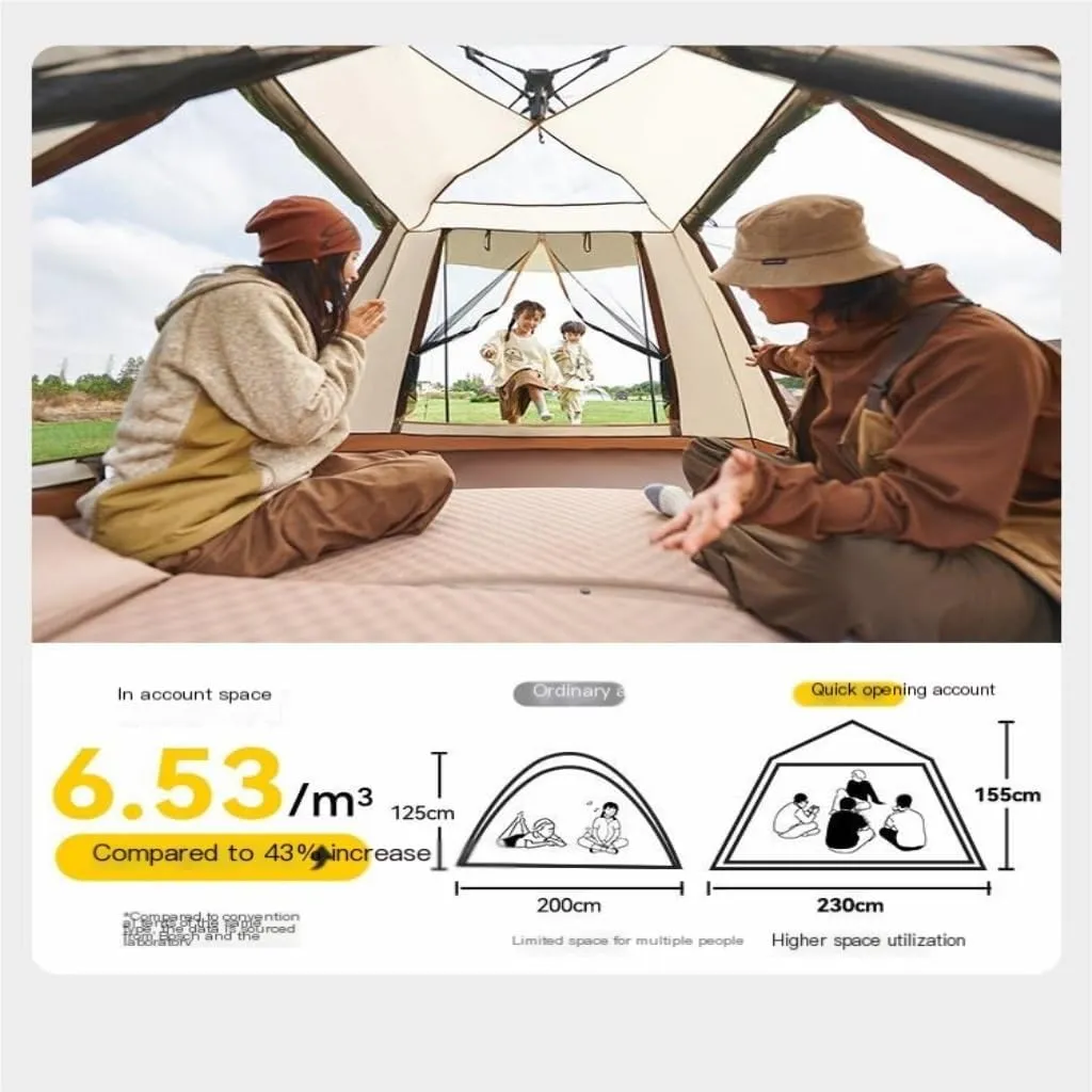 Spacious and Lightweight Tent Outdoor Camping Windproof Tent Camping Fully Automatic Double Layer Tent Outdoor Portable Awning Outdoor Tent