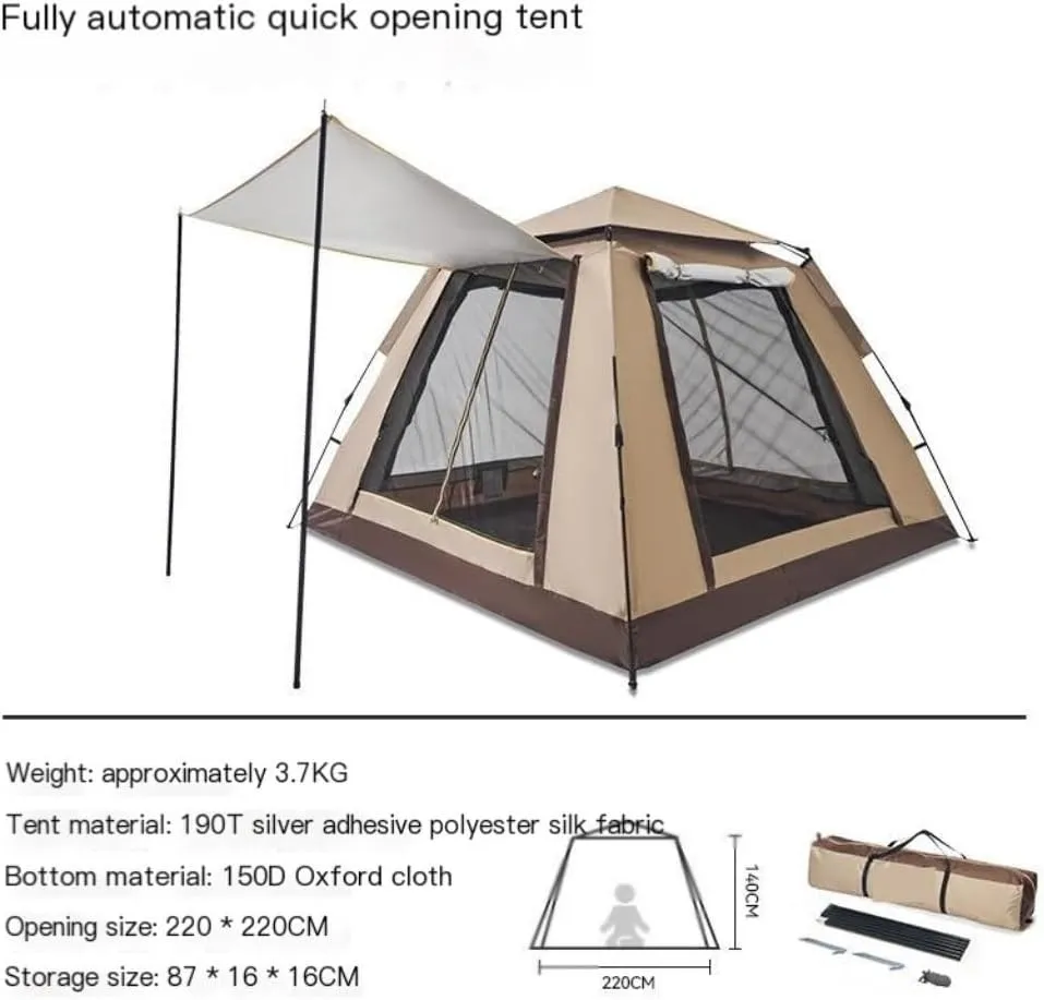 Spacious and Lightweight Tent Outdoor Camping Windproof Tent Camping Fully Automatic Double Layer Tent Outdoor Portable Awning Outdoor Tent