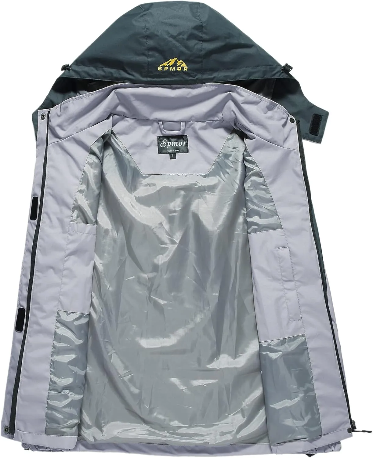 Spmor Women's Waterproof Rain Jacket Windproof Hooded Windbreaker Lightweight Raincoat