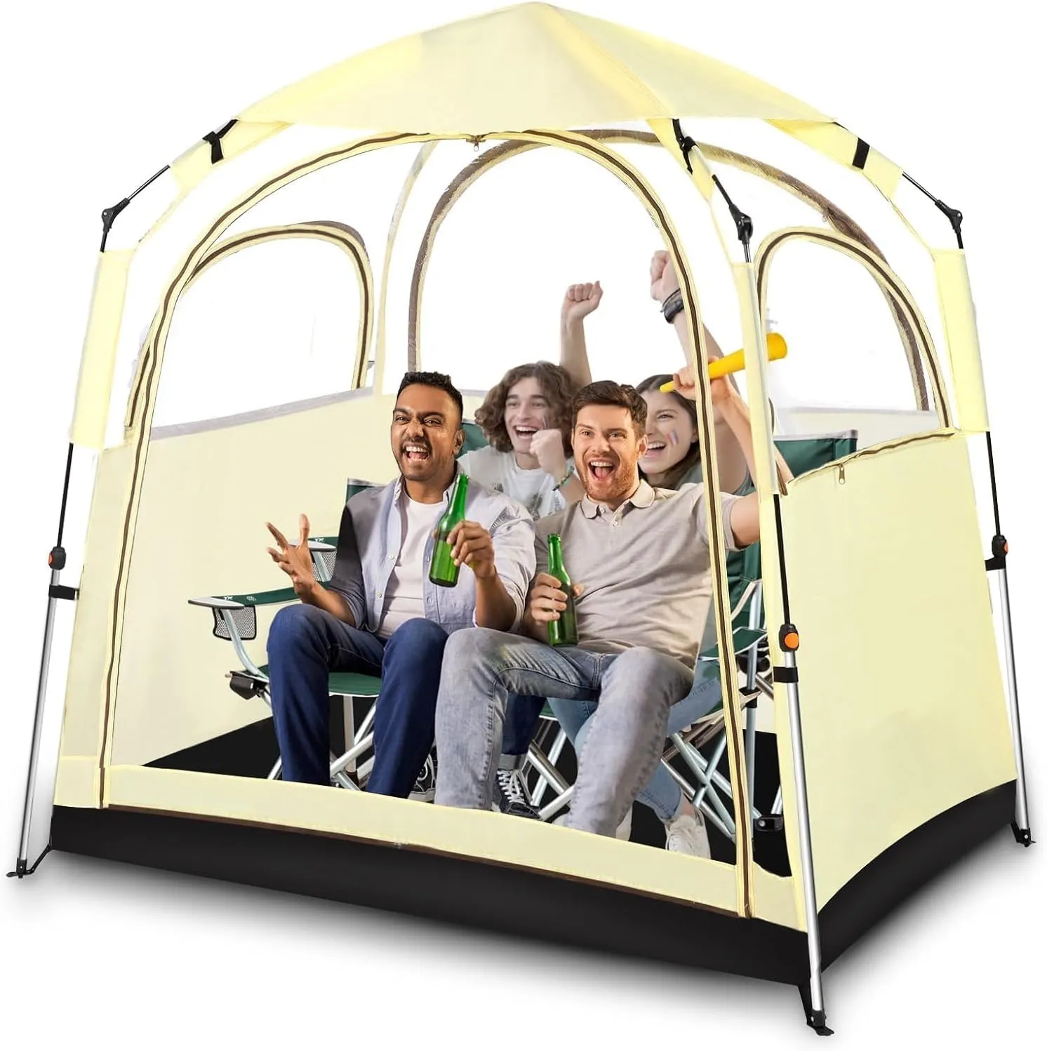 Sports Tent, All Weather Clear Sport Shelter, with Detachable Top Cover Rain Tent for 1-4 People, Windproof and Rainproof Bubble Tent 540° View for Sports Events Camping Fishing
