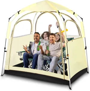 Sports Tent, All Weather Clear Sport Shelter, with Detachable Top Cover Rain Tent for 1-4 People, Windproof and Rainproof Bubble Tent 540° View for Sports Events Camping Fishing