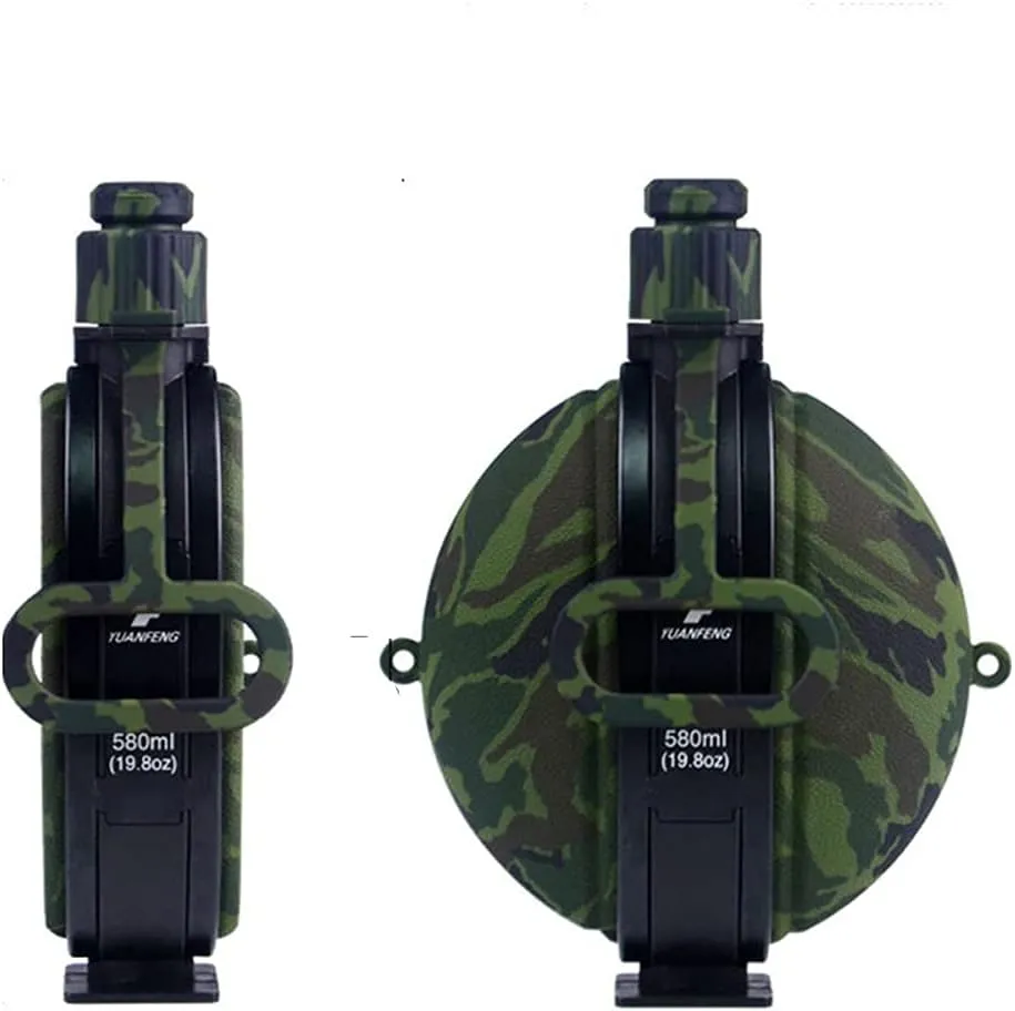 Sports Water Bottle Jug Large Capacity Silicon Bike Foldable Water Kettle Cup For Outdoor Hiking Camping (Green)