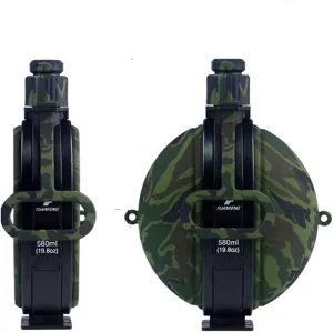 Sports Water Bottle Jug Large Capacity Silicon Bike Foldable Water Kettle Cup For Outdoor Hiking Camping (Green)